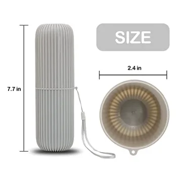 Jeopace 2Pack Travel Toothbrush Cup Holder Portable Organizer