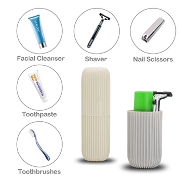 Jeopace 2Pack Travel Toothbrush Cup Holder Portable Organizer