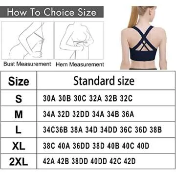Double Couple Sports Bras for Women Padded High Impact Seamless Criss Cross Back Workout Tops Gym Ac...