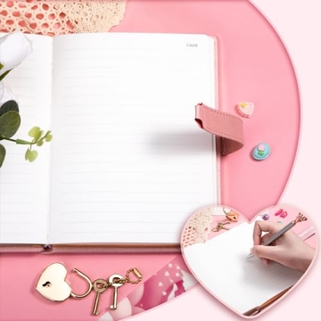 CAGIE Heart-Shaped Lock Diary for Girls 8-12 - Perfect Gift