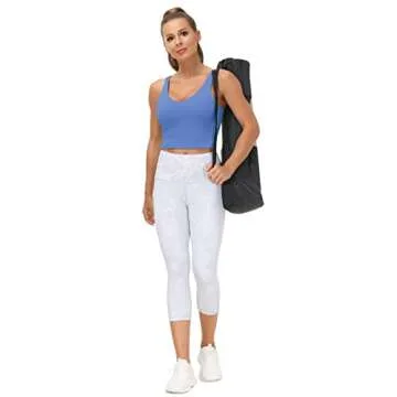 Women’s Longline Sports Bra Wirefree Padded Medium Support Yoga Bras Gym Running Workout Tank Tops(Sea Blue, Small)