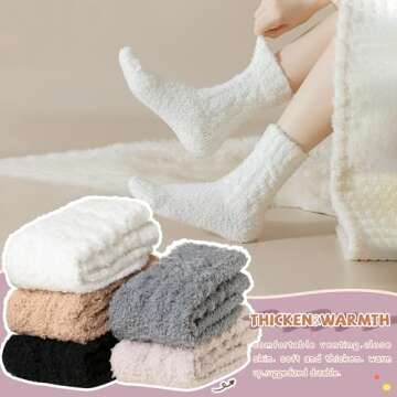 WEVIAS Womens Fuzzy Socks Slipper Fluffy Comfy Cozy Winter Soft Warm Fleece Cabin Plush Sleep Socks ...