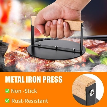 Bodkar Smash Burger Press 6 inch Round Cooking Essential