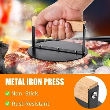 Bodkar Smash Burger Press 6 inch Round Cooking Essential