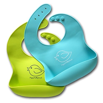 Happy Healthy Parent Silicone Bibs Easy Clean Durable & Waterproof