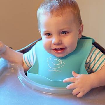 Happy Healthy Parent Silicone Bibs Easy Clean Durable & Waterproof