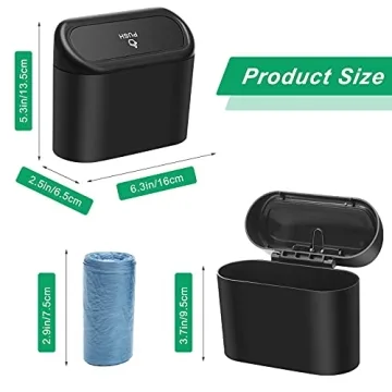 AHIER Small Car Trash Can - Compact, Portable, Convenient