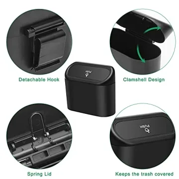 AHIER Small Car Trash Can - Compact, Portable, Convenient