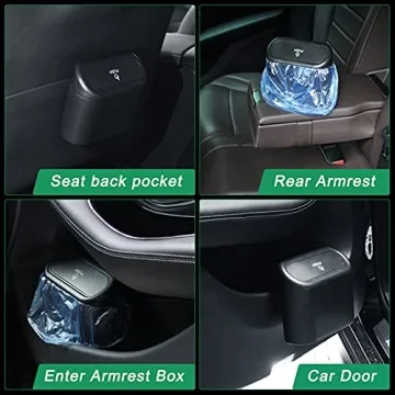 AHIER Small Car Trash Can - Compact, Portable, Convenient
