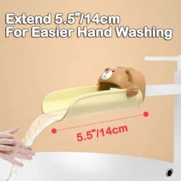 DLUCKY Faucet Extender for Sink Easy Use Sink Faucet Extenders with Temperature Sensitive for Toddlers, Kids Hand Washing Faucet Extension for Bathroom Sink, Kitchen, Brown