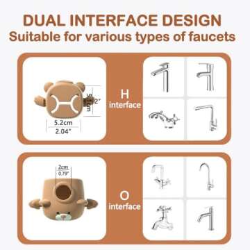 DLUCKY Faucet Extender for Sink Easy Use Sink Faucet Extenders with Temperature Sensitive for Toddlers, Kids Hand Washing Faucet Extension for Bathroom Sink, Kitchen, Brown