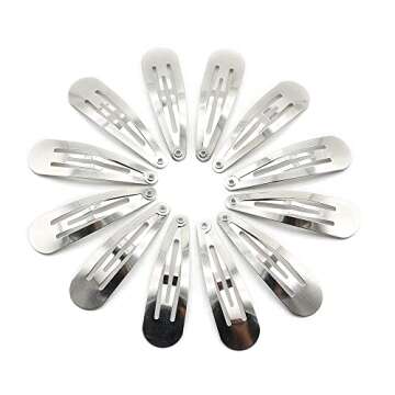 Dofash 5CM/2IN Snap Hair Clips Mini Silver Hair Clips for Women Metal Small Hair Clips Hair Grips Ha...
