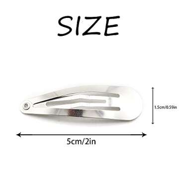 Dofash 5CM/2IN Snap Hair Clips Mini Silver Hair Clips for Women Metal Small Hair Clips Hair Grips Hair Accessories 12 Count/Silver