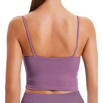 Women's Sports Bras Comfy Padded Gym Workout Crop Top Camisole Shirt Running Cami Yoga Crop Tank Tops Purple