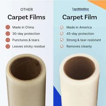 TapeManBlue Carpet Protection Film 24" x 200' - Made in USA