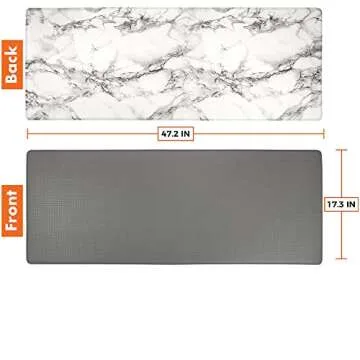 OPUX Anti Fatigue Kitchen Floor Mat, Reversible Cushioned Memory Foam Kitchen Rug Pad, Waterproof No...