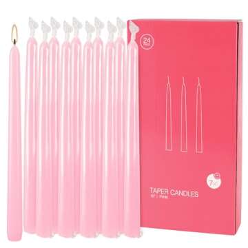 Elegant 10 Inch Pink Taper Candles Set of 24 for Any Occasion