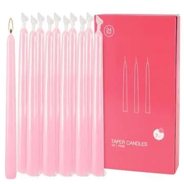 Elegant 10 Inch Pink Taper Candles Set of 24 for Any Occasion