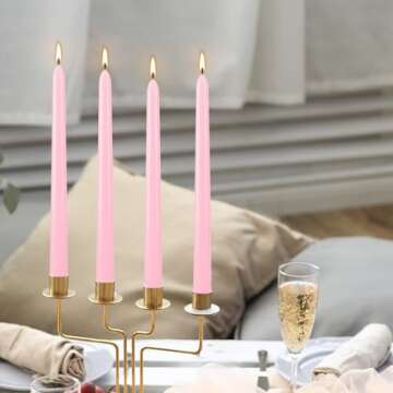 Elegant 10 Inch Pink Taper Candles Set of 24 for Any Occasion