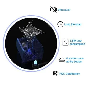 Wonder Creature Cat Water Fountain with Stainless Steel Lid, 2.4L/81oz Automatic Cat Fountain with L...