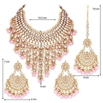 Aheli Elegant Indian Wedding Jewelry Set with Maang Tikka