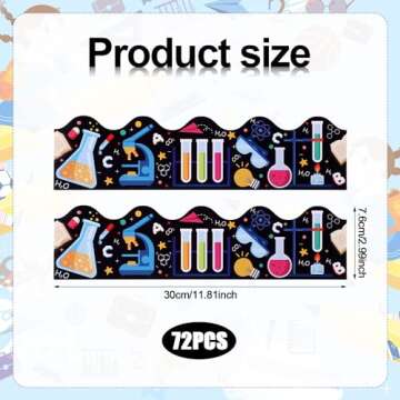 72pcs Science Lab Borders Classroom Decor, 72ft Bulletin Board Borders Trim Colorful First Day of Sc...