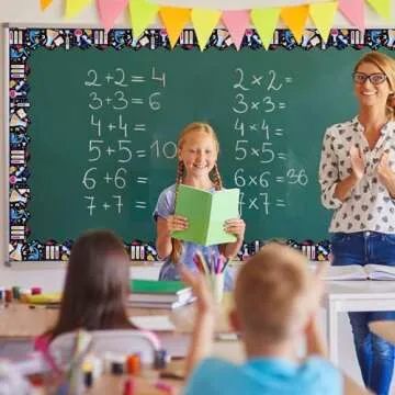 72pcs Science Lab Borders Classroom Decor, 72ft Bulletin Board Borders Trim Colorful First Day of School Cutouts for Office Classroom Bulletin Board Decorations