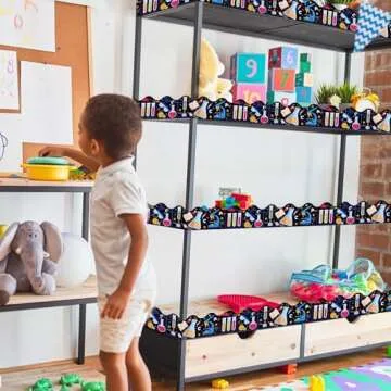 72pcs Science Lab Borders Classroom Decor, 72ft Bulletin Board Borders Trim Colorful First Day of School Cutouts for Office Classroom Bulletin Board Decorations