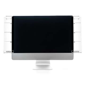 Quadow Monitor Message Board/Computer Monitors Side Panel/Notes Memo Board Message for Monitors,1Set (Left & Right) (with Phone Holder)