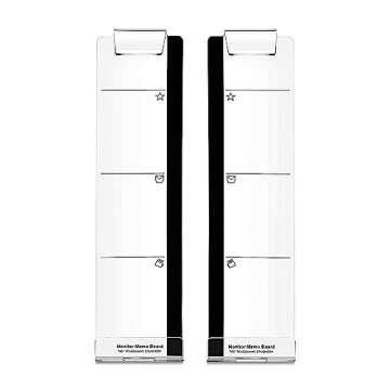 Quadow Monitor Message Board/Computer Monitors Side Panel/Notes Memo Board Message for Monitors,1Set (Left & Right) (with Phone Holder)
