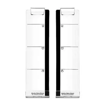 Quadow Monitor Message Board/Computer Monitors Side Panel/Notes Memo Board Message for Monitors,1Set (Left & Right) (with Phone Holder)