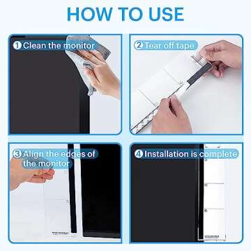 Quadow Monitor Message Board/Computer Monitors Side Panel/Notes Memo Board Message for Monitors,1Set (Left & Right) (with Phone Holder)