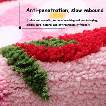 LIKETN Strawberry Bathroom Rug - Soft, Non-Slip, Washable