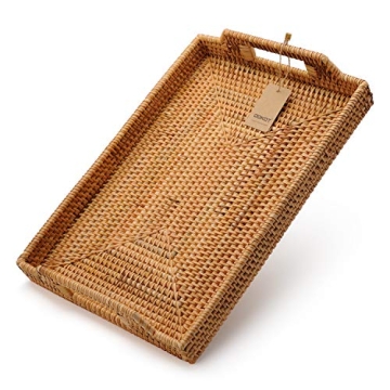 Elegant Hand-Woven Rattan Tray for Serving and Decor