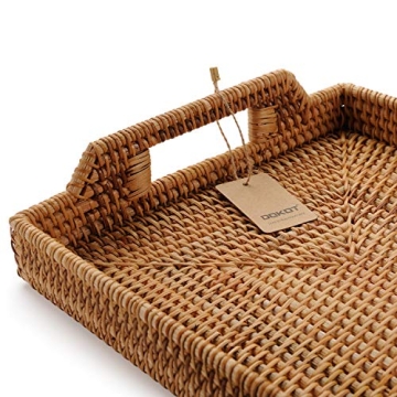 Elegant Hand-Woven Rattan Tray for Serving and Decor
