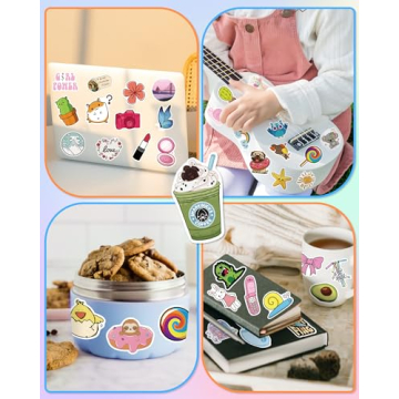 Unique 300 Cute Vinyl Stickers for Kids and Teens - Fun & Versatile!
