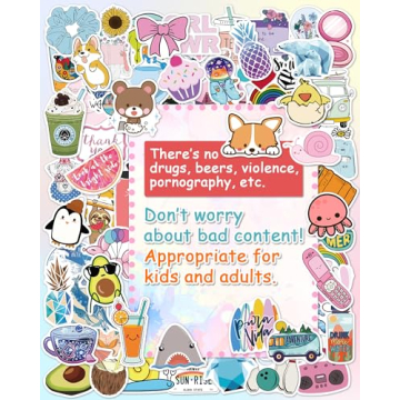 Unique 300 Cute Vinyl Stickers for Kids and Teens - Fun & Versatile!