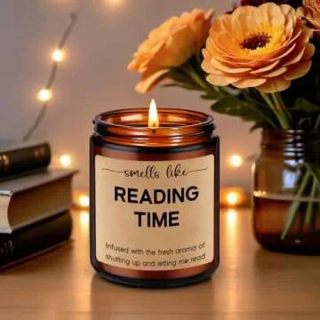 GSPY Reading Candle, Book Lovers Gifts, Readers, Bookish Present - Reading Accessories, Cute Reader Presents - Funny Birthday, Valentines Gifts for Book Lovers Women, Bookworm, Librarian, Men