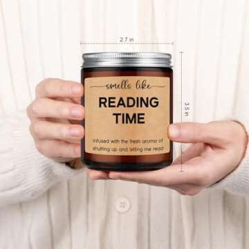 GSPY Reading Candle, Book Lovers Gifts, Readers, Bookish Present - Reading Accessories, Cute Reader Presents - Funny Birthday, Valentines Gifts for Book Lovers Women, Bookworm, Librarian, Men