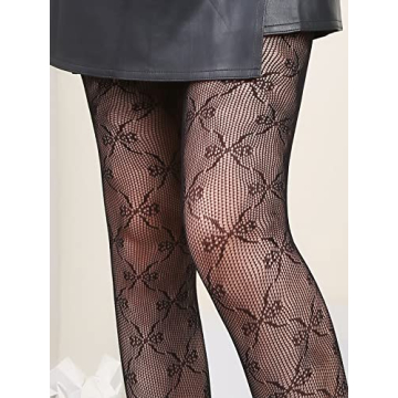 Stylish SOLY HUX Fishnet Stockings with Bow Pattern