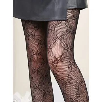Stylish SOLY HUX Fishnet Stockings with Bow Pattern