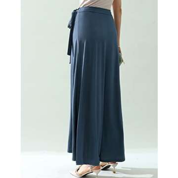Stylish DOUBLJU Boho High Waisted Maxi Skirt for Women