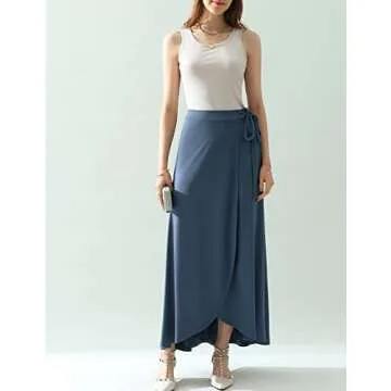 Stylish DOUBLJU Boho High Waisted Maxi Skirt for Women
