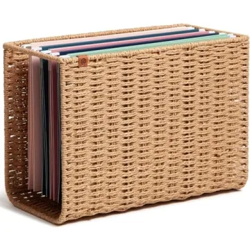 U Brands Woven Hanging File Basket for Elegant Organization