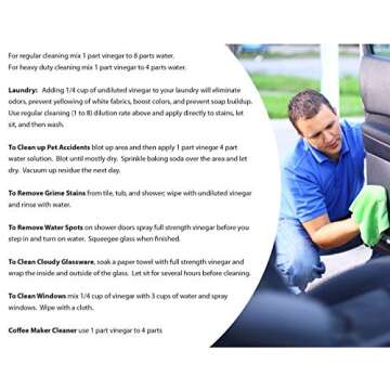 Energen of Carolina 45 Percent White Vinegar, 450 Grain Vinegar Concentrate, 1 Gallon of Natural Concentrated Industrial Vinegar, 1 Gallon (128 Fl oz )