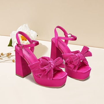 Stylish KHPAERMEI Bow Knot Platform Heels for Women