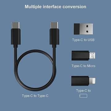 YANZIE USB Adapter, Micro USB Charging Cable with USB C Lighting Adapter, Lighting to USB C Adapter, Multi Charging Cable Storage Box Contains SIM Card Holder