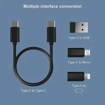 YANZIE USB Adapter, Micro USB Charging Cable with USB C Lighting Adapter, Lighting to USB C Adapter, Multi Charging Cable Storage Box Contains SIM Card Holder