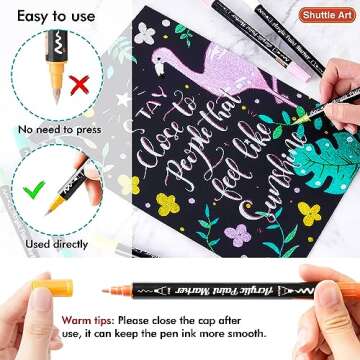 28 Metallic Dual Tip Acrylic Paint Markers for All Artists