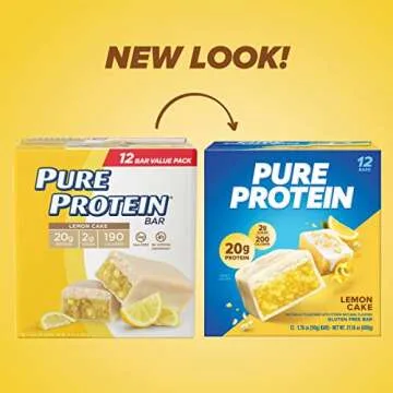 Pure Protein Bars, High Protein, Nutritious Snacks to Support Energy, Low Sugar, Lemon Cake, 1.76 oz...